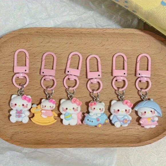 🍏50% OFF/3+...6-pcs Set of Cute Hello Kitty Bag Charms - Picture 4 of 9